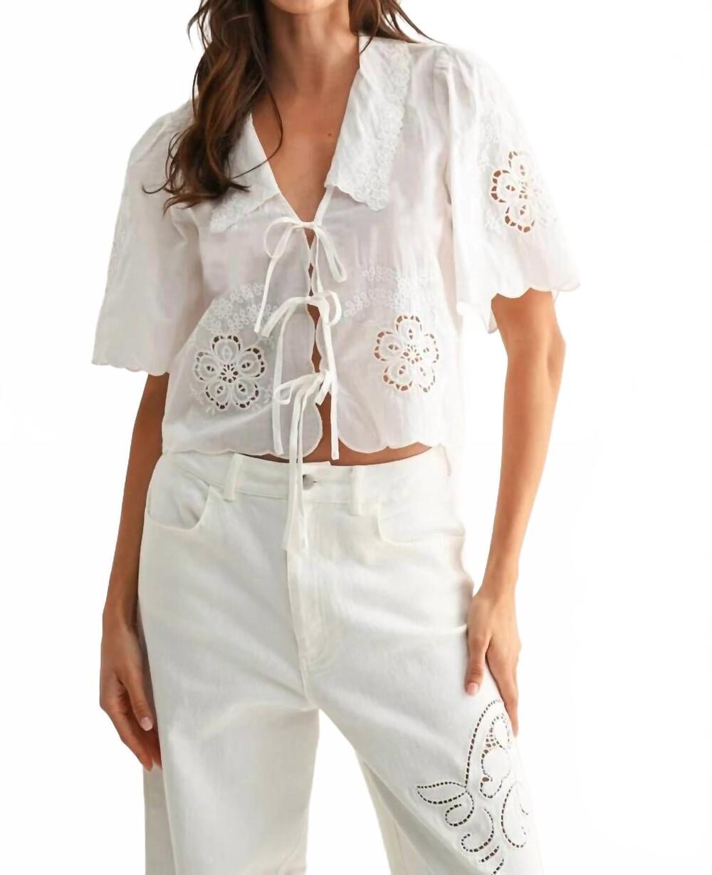 NEW CAMELLIA mantua blouse in white
